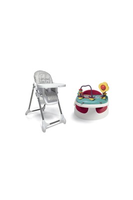Baby Snug Red with Snax Highchair Grey Spot